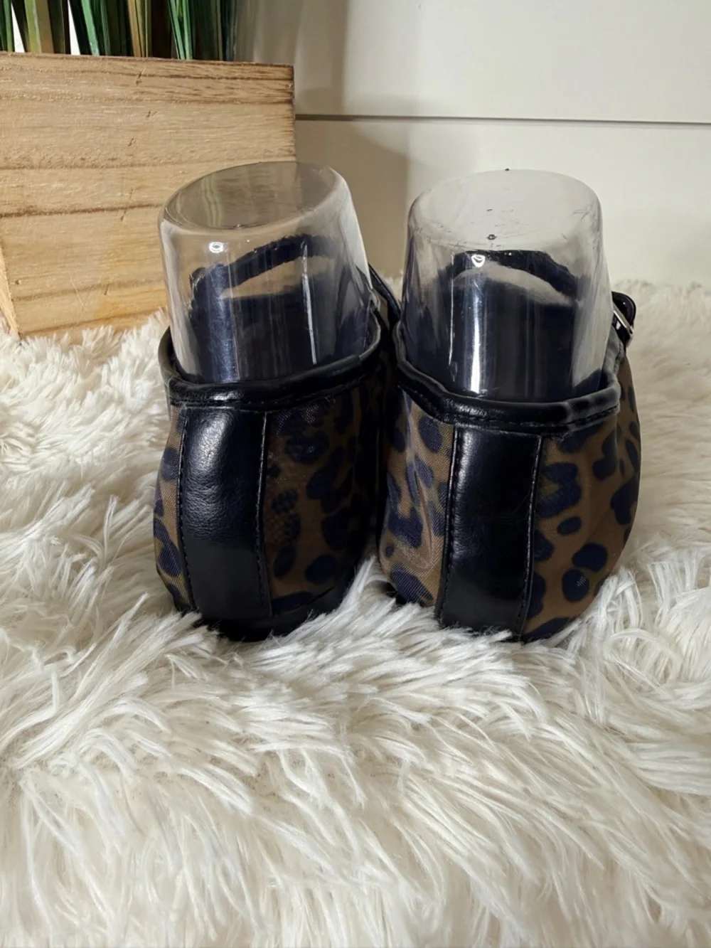 Steve Madden Dreaming Mesh Mary Jane Ballet Flats Leopard Print Size 8M - Picture 7 of 8